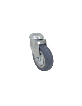ROULETTE DE COLLECTIVITE EN CAOUTCHOUC SOUPLE NON TACHANT DIAMÈTRE 100 MM CHARGE 45 KG A FIXATION DE 10 MM - S19 100