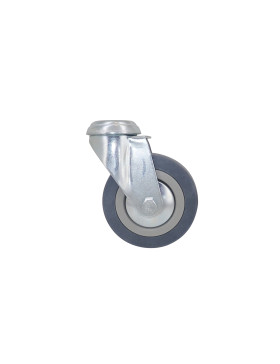 ROULETTE DE COLLECTIVITE EN CAOUTCHOUC SOUPLE NON TACHANT DIAMÈTRE 100 MM CHARGE 45 KG A FIXATION DE 10 MM - S19 100