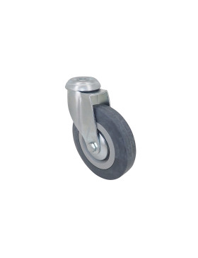 ROULETTE DE COLLECTIVITE EN CAOUTCHOUC SOUPLE NON TACHANT DIAMÈTRE 125 MM CHARGE 50 KG A FIXATION DE 10 MM - S19 125