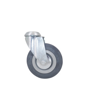 ROULETTE DE COLLECTIVITE EN CAOUTCHOUC SOUPLE NON TACHANT DIAMÈTRE 125 MM CHARGE 50 KG A FIXATION DE 10 MM - S19 125
