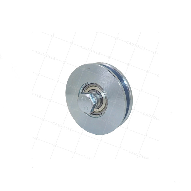 ROUE DE PORTAIL ÉTROITE CARRÉE DIAMÈTRE 90 MM POUR RAIL CARRÉ DE 10 MM CHARGE 350 KG AXE 14 MM - GAGC90