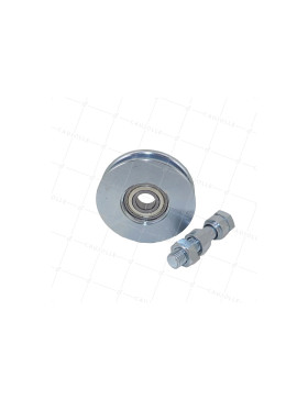 ROUE DE PORTAIL ÉTROITE CARRÉE DIAMÈTRE 90 MM POUR RAIL CARRÉ DE 10 MM CHARGE 350 KG AXE 14 MM - GAGC90