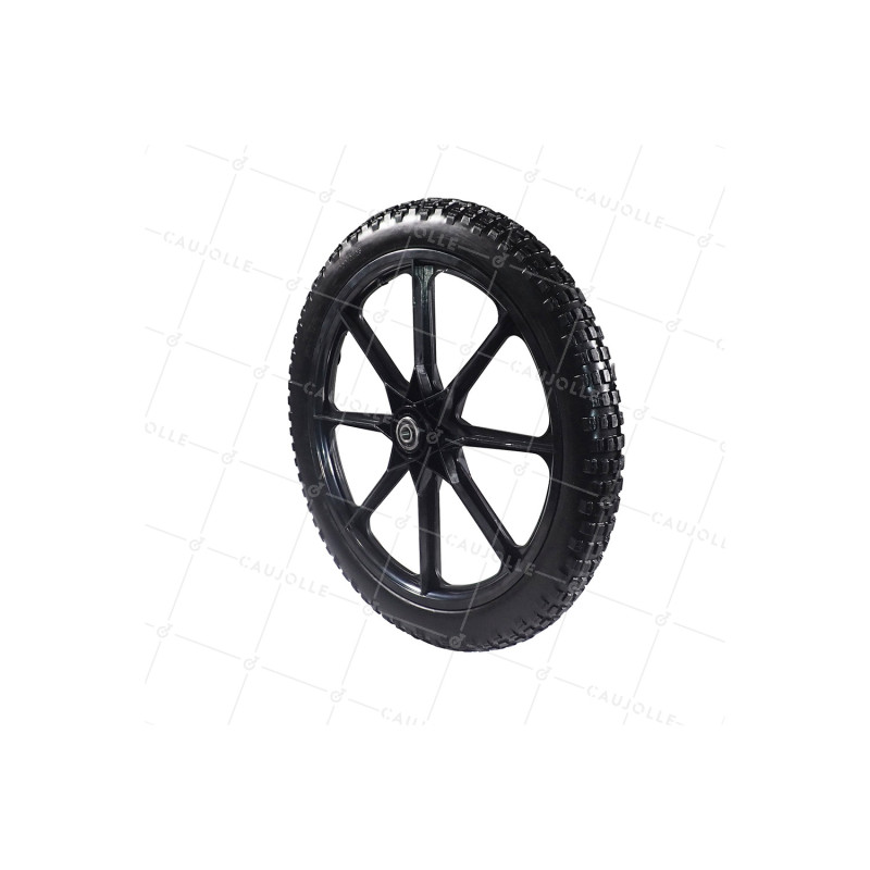 ROUE POUR REMORQUE DE VÉLO 20" INCREVABLE JANTE PLASTIQUE DIAMÈTRE 530MM AXE 15MM - S5000P INC