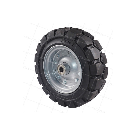 Wheel SOFT TARMAC WHEEL STEEL RIM DIAMETER 385 MM LOAD 1050 KG AXLE 25 MM - S2800C377X118 RB25 • Caujolle