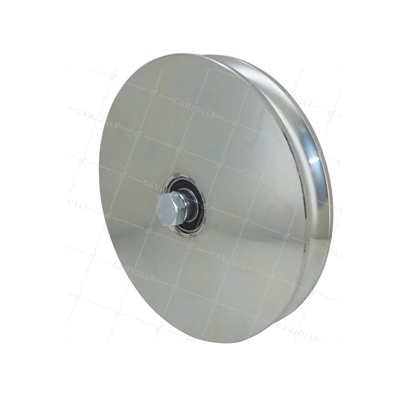 ROUE DE PORTAIL COULISSANT À GORGE RONDE DIAMÈTRE 200 MM POUR RAIL ROND DE 20 MM CHARGE XXX KG AXE XX MM - GAGR 200/20 LARGE