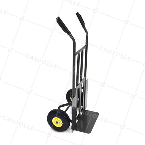 DIABLE À GRAND RABAT POUR OBJETS ENCOMBRANTS À 2 ROUES INCREVABLES CHARGE 150 KG • Caujolle