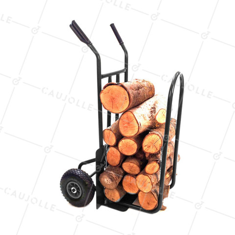 DIABLE À BUCHES À 2 ROUES GONFLÉES CHARGE 200 KG • Caujolle