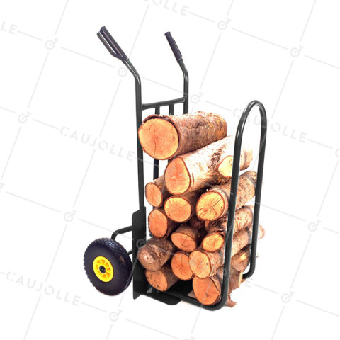 DIABLE PORTE BÛCHES À 2 ROUES INCREVABLES CHARGE 150 KG • Caujolle