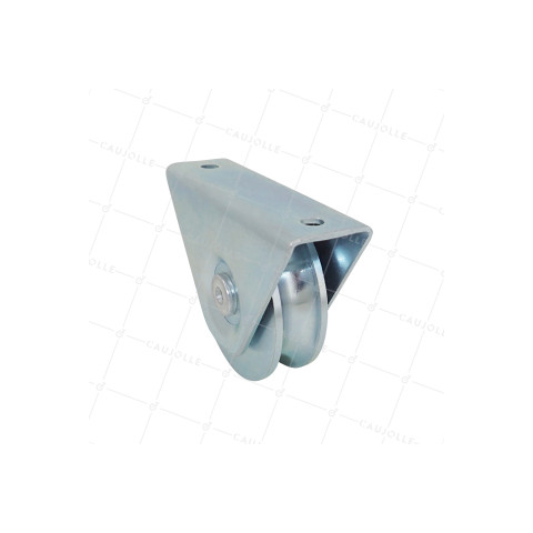ROUE DE PORTAIL AVEC SUPPORT À VISSER OU SOUDER DIAMÈTRE 80 MM POUR RAIL ROND DE 16 MM HAUTEUR 94 MM CHARGE 400 KG - MTSP GR80 16 NF • Caujolle