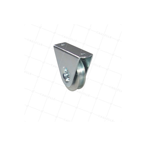 ROUE DE PORTAIL AVEC SUPPORT À VISSER OU SOUDER DIAMÈTRE 80 MM POUR RAIL CARRÉ DE 12 MM HAUTEUR 94 MM CHARGE 400 KG - MTSP GC80 12 NF • Caujolle
