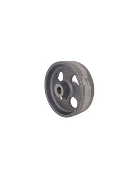 ROUE VINTAGE INDUSTRIELLE LISSE EN FONTE DIAMÈTRE 100 MM AXE 10 MM CHARGE 600 KG