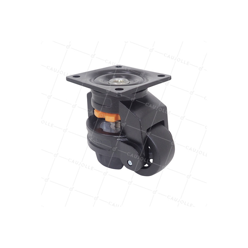 ROULETTE PIVOTANTE TRANSFORMABLE EN PIED FIXE ANTI VIBRATIONS DIAMÈTRE 62 MM CHARGE 500 KG - STABILISATOR 62