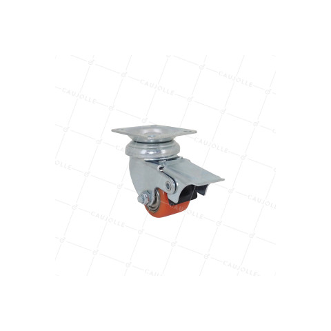Castor EXTRA-LOW WITH STRONG BRAKE LOAD DIAMETER 35 MM HEIGHT 66 MM LOAD 100 KG - SURB 35 PAF • Caujolle
