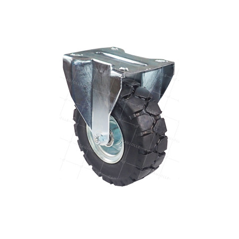 Castor FIXED ULTRA REINFORCED SOLID RUBBER DIAMETER 250 MM LOAD 400KG Bearing BALLS - S21-1 TARMAC • Caujolle