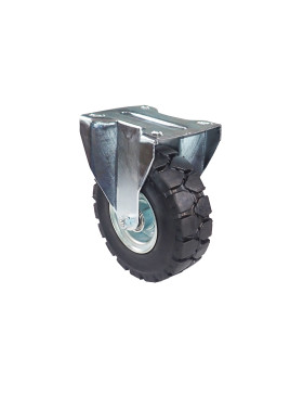 Castor FIXED ULTRA REINFORCED SOLID RUBBER DIAMETER 250 MM LOAD 400KG Bearing BALLS - S21-1 TARMAC