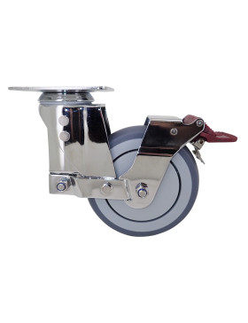 ROULETTE PIVOTANTE A PLATINE A FREIN ANTICHOC DIAMETRE 125 MM - SUSPENSION 125 AF