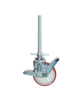 Castor THREAD-BAR WHEEL WITH BRAKE FOR SCAFFOLDING DIAMETER 200 MM LOAD 400 KG