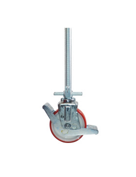 Castor THREAD-BAR WHEEL WITH BRAKE FOR SCAFFOLDING DIAMETER 200 MM LOAD 400 KG