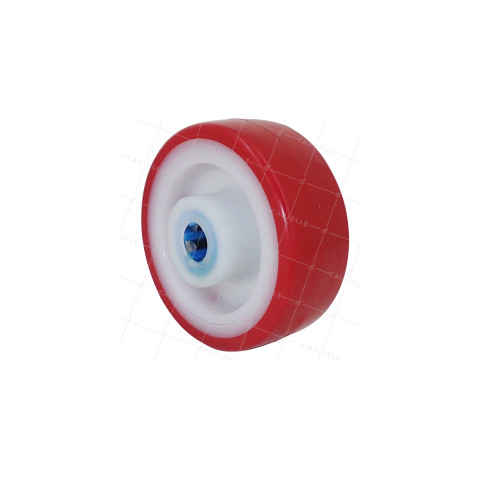 ROUE D'ABRI DE PISCINE NYLON POLYURÉTHANE DIAMÈTRE 80 MM CHARGE 120 KG AXE 12 MM ROULEMENT INOX • Caujolle