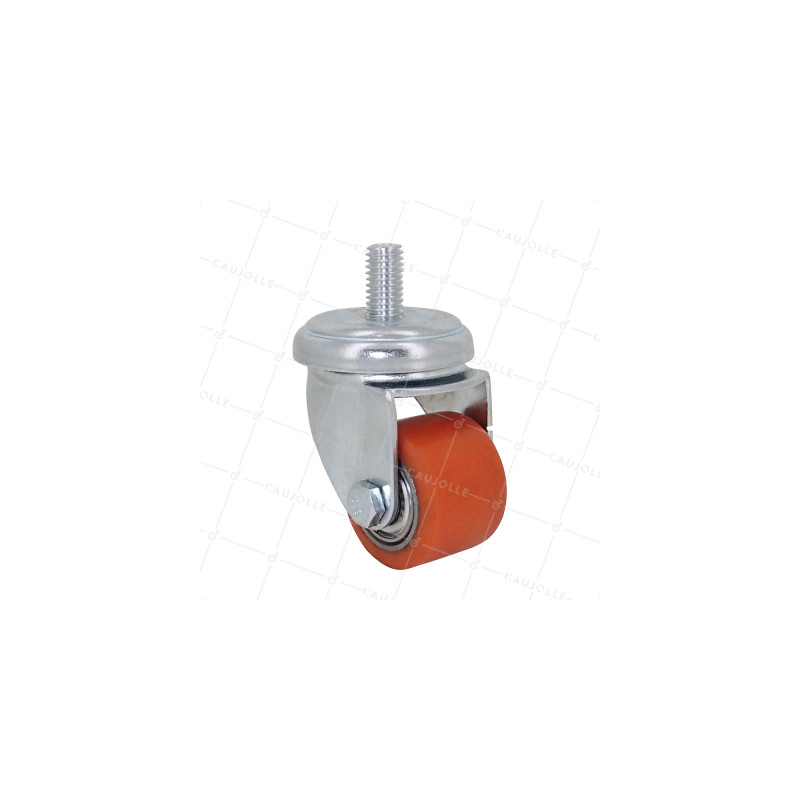Castor EXTRA-LOW HEAVY LOAD DIAMETER 35 MM LOAD 100KG WITH 10 MM THREADED ROD HEIGHT 58 MM - SURB 35 T
