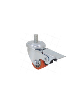 Castor EXTRA-LOW HEAVY LOAD WITH BRAKE DIAMETER 35 MM LOAD 100KG WITH 10 MM THREADED ROD HEIGHT 58 MM - SURB 35 TAF • Caujolle