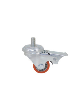 Castor EXTRA-LOW HEAVY LOAD WITH BRAKE DIAMETER 35 MM LOAD 100KG WITH 10 MM THREADED ROD HEIGHT 58 MM - SURB 35 TAF