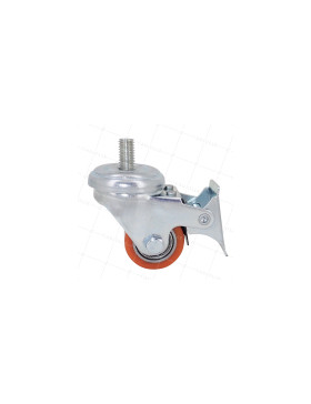 Castor EXTRA-LOW HEAVY LOAD WITH BRAKE DIAMETER 35 MM LOAD 100KG WITH 10 MM THREADED ROD HEIGHT 58 MM - SURB 35 TAF