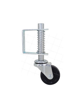 ROULETTE DE PORTE LÉGERE À RESSORT DIAMÈTRE 50 MM CHARGE 3.6KG A 6KG AVEC DEBATEMENT 15MM