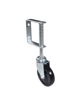 ROULETTE DE PORTAIL LÉGER PIVOTANTE À RESSORT DIAMÈTRE 100 MM AVEC 47 MM DE DÉBATTEMENT CHARGE  6.3KG A 12KG