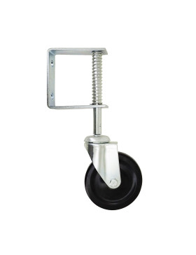 ROULETTE DE PORTAIL LÉGER PIVOTANTE À RESSORT DIAMÈTRE 100 MM AVEC 47 MM DE DÉBATTEMENT CHARGE  6.3KG A 12KG