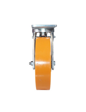 Castor SWIVEL CASTOR WITH BRAKE IN POLYURETHANE CAST IRON DIAMETER 300 MM LOAD 2000 KG - STEC 300 PAF