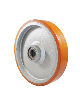 INDUSTRIAL CAST IRON AND POLYURETHANE WHEEL DIAMETER 400MM LOAD 2500KG AXLE 40 MM - SFPU400RB40