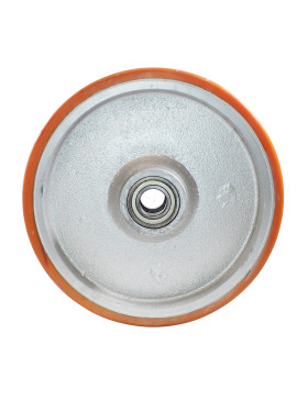 INDUSTRIAL CAST IRON AND POLYURETHANE WHEEL DIAMETER 400MM LOAD 2500KG AXLE 40 MM - SFPU400RB40