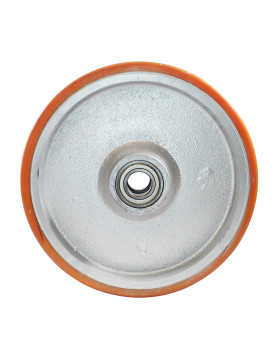 INDUSTRIAL CAST IRON AND POLYURETHANE WHEEL DIAMETER 400MM LOAD 2500KG AXLE 40 MM - SFPU400RB40