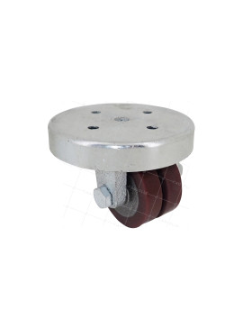 Castor EXTRA-LOW CAST IRON AND POLYURETHANE HEAVY LOAD DIAMETER 50 MM HEIGHT 64 MM LOAD 160 KG - SURB 50 CAST IRON PU • Caujolle