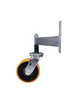 ROULETTE DE PORTAIL A RESSORT PIVOTANTE FORTE CHARGE DIAMETRE 150 MM CHARGE 350 KG