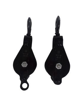 PAIRE DE MOUFLE DE LEVAGE POUR CORDE DE 12 MM MAX DIAMETRE 90 MM 3 GALETS