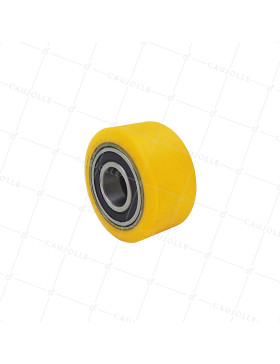 INDUSTRIAL POLYURETHANE WHEEL PALLET TRUCK WHEEL DIAMETER 50 MM LOAD 200 KG AXLE 15 MM BALL BEARING - GTP5030 • Caujolle