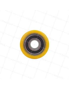 ROUE DE TRANSPALETTE POLYURÉTHANE INDUSTRIELLE DIAMÈTRE 50 MM CHARGE 200 KG AXE 15 MM BILLES - GTP5030
