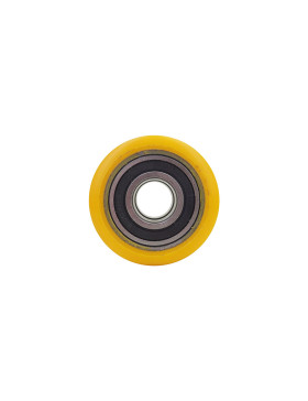 ROUE DE TRANSPALETTE POLYURÉTHANE INDUSTRIELLE DIAMÈTRE 50 MM CHARGE 200 KG AXE 15 MM BILLES - GTP5030
