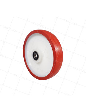 Wheel NYLON POLYURETHANE BI MATERIAL ANTI NOISE DIAMETER 250 MM LOAD 1000 KG AXLE 20 MM - S2450BP 250MB • Caujolle