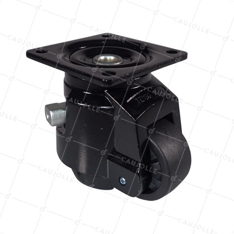 QUICK BLOCK SWIVEL CASTOR DIAMETER 62 MM LOAD 500 KG - STABILIZER 62 RATCHET • Caujolle