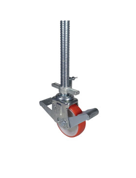 ROULETTE A TIGE FILETEE A FREIN POUR ECHAFAUDAGE DIAMETRE 150MM CHARGE 300 KG