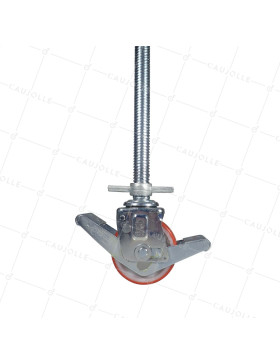 ROULETTE A TIGE FILETEE A FREIN POUR ECHAFAUDAGE DIAMETRE 150MM CHARGE 300 KG