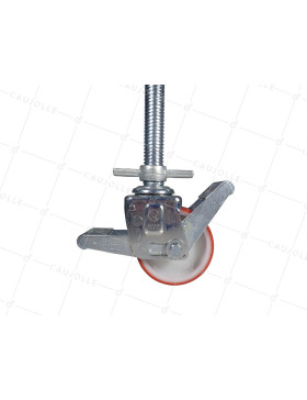 ROULETTE A TIGE FILETEE A FREIN POUR ECHAFAUDAGE DIAMETRE 150MM CHARGE 300 KG