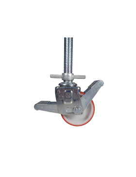 ROULETTE A TIGE FILETEE A FREIN POUR ECHAFAUDAGE DIAMETRE 150MM CHARGE 300 KG