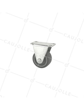 ROULETTE FIXE EN CAOUTCHOUC ECO DIAMETRE 38MM CHARGE 28KG - S17C 38 • Caujolle