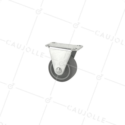 ROULETTE FIXE EN CAOUTCHOUC ECO DIAMETRE 38MM CHARGE 28KG - S17C 38 • Caujolle