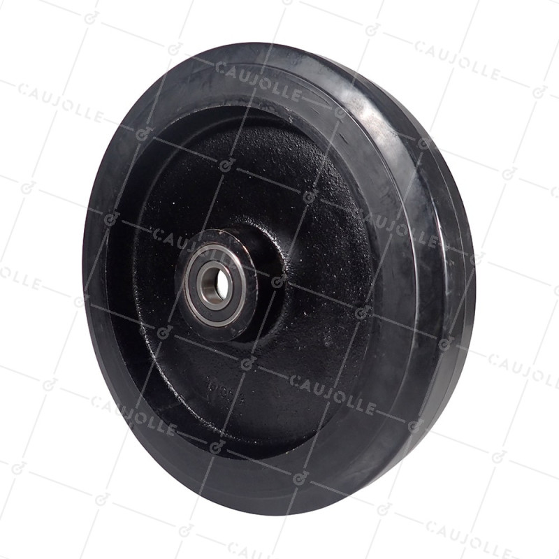 ROUE EN FONTE BANDAGE SOUPLE DIAMÈTRE 400 MM CHARGE 1250 KG AXE 30 MM - S2750F 400