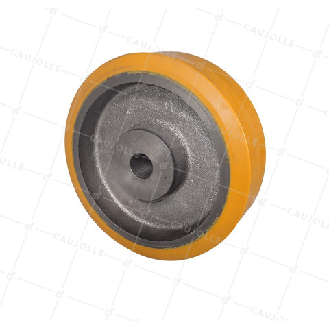 ROUE A CLAVETER EN POLYURETHANE DIAMETRE 200/60 MM CHARGE 1000KG - SFPU 200/60 A CLAVETER A25 • Caujolle